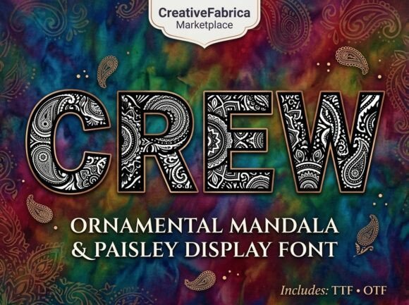 Crew: Ornamental Mandala Font for Bold Design