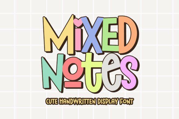 Mixed Notes: A Bouncy and Cute Display Font