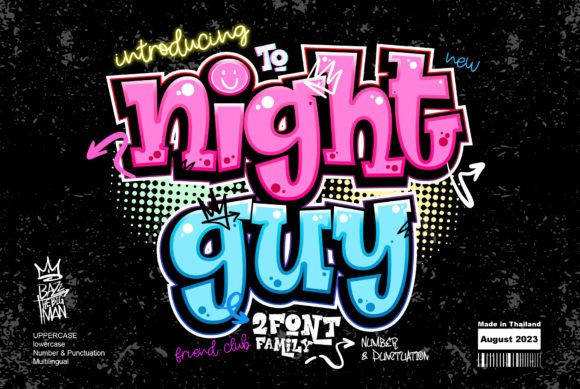 Night Guy: Bold Graffiti Display Font for Creative Projects